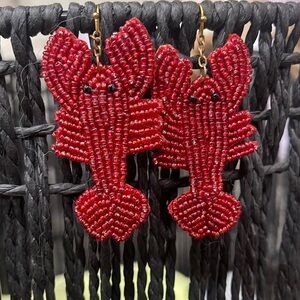 Beaded Crawfish Earrings